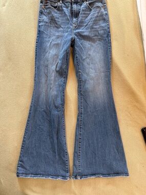 American Eagle Outfitters Blue Flare Wide-Leg Jeans
